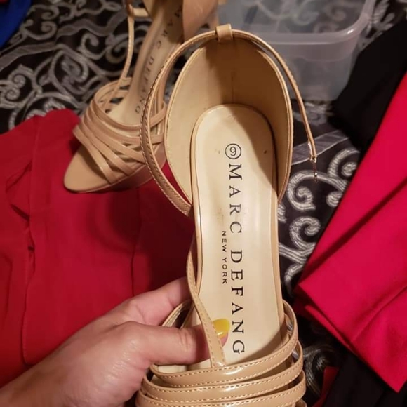 Size 9 marc defang heels only worn a couple times at pageant inside. - Picture 2 of 3